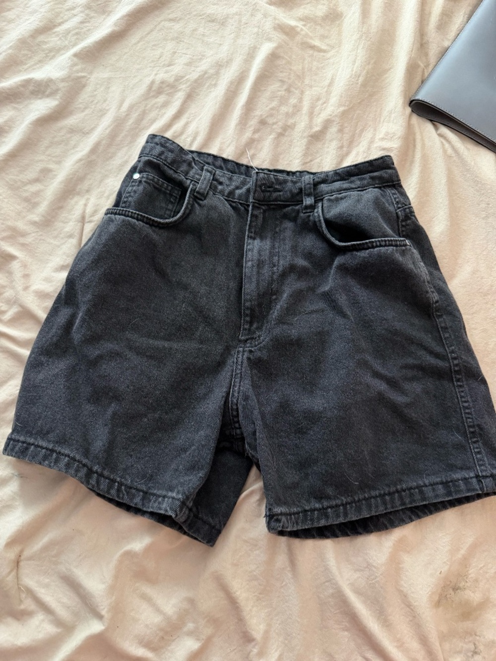 Zara high waisted mom jean shorts